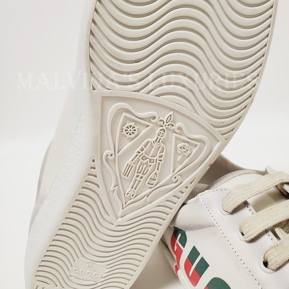 GUCCI SNEAKERS MENS ACE BOLT LOGO DISTRESSED WHITE LEATHER SHOES sz 11G 11.5 - Picture 13 of 13